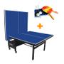 Imagem de Mesa ping pong rodinhas articuladas mdf 18mm klopf 1084 + kit tênis de mesa - 5030