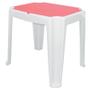 Imagem de Mesa plastica infantil versa branca com tampa de plastico rosa