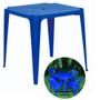 Imagem de Mesa Plastica Quadrada Azul Mor 70 Cm X 70 Cm X 70,5 Cm