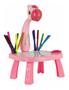 Imagem de Mesa Projetor Desenho Infantil Mesinha De Desenho Projetora Rosa Claro