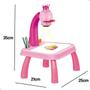 Imagem de Mesa Projetora Infantil Mesinha Atividades Brinquedo Menina 24 Desenhos Canetas Caderno
