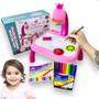 Imagem de Mesa Projetora Infantil Mesinha Atividades Brinquedo Menina 24 Desenhos Canetas Caderno