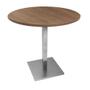 Imagem de Mesa Quadrada Alpha Inox Cor Prata 73,50 cm (Altura) com Tampo em MDP Redonda 60 cm Imbuia