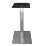 Imagem de Mesa Quadrada Alpha Inox Prata 73,50 cm (Altura) Tampo MDP Quadrado 60 cm Nogueira CasaBlanca (Larg)