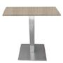 Imagem de Mesa Quadrada Alpha Inox Prata 73,50 cm (Altura) Tampo MDP Quadrado 60 cm Nogueira CasaBlanca (Larg)