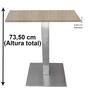 Imagem de Mesa Quadrada Alpha Inox Prata 73,50 cm (Altura) Tampo MDP Quadrado 60 cm Nogueira CasaBlanca (Larg)