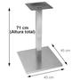 Imagem de Mesa Quadrada Alpha Inox Prata 73,50 cm (Altura) Tampo MDP Quadrado 60 cm Nogueira CasaBlanca (Larg)