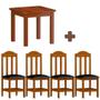 Imagem de Mesa Quadrada com 4 Cadeiras Estofadas de Madeira Maciça - Mel Cout Shop Jm