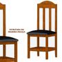 Imagem de Mesa Quadrada com 4 Cadeiras Estofadas de Madeira Maciça - Mel Cout Shop Jm