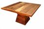 Imagem de Mesa Quadrada com Base Triangular de Madeira Maciça Maquinada e Envernizada