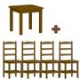 Imagem de Mesa Quadrada de Madeira Maciça com 4 Cadeiras - Imbuia