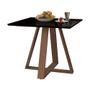 Imagem de Mesa Quadrada Jantar 90cm Manu Preta Base Madeira Maciça