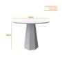 Imagem de Mesa Redonda 4 lugares Com Vidro de 100cm Sem Cadeiras Isis Off White - New Ceval