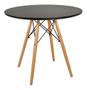 Imagem de Mesa Redonda 90cm Com 4 Cadeiras Eames Eiffel Pés De Madeira Preta