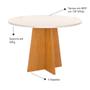 Imagem de Mesa Redonda De Jantar 90x90cm Slin Mel Com off White Viero
