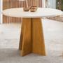 Imagem de Mesa Redonda De Jantar 90x90cm Slin Mel Com off White Viero