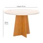 Imagem de Mesa Redonda De Jantar 90x90cm Slin Mel Com off White Viero