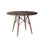 Imagem de Mesa Redonda de Jantar Eames Eiffel 90cm Amêndoa Base Madeira Maciça