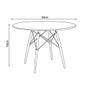 Imagem de Mesa Redonda de Jantar Eames Eiffel 90cm Branca Base Madeira Maciça
