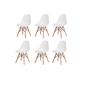 Imagem de Mesa redonda Eames 100 cm + 6 cadeiras Eiffel DSW Mesa branco com cadeiras branco