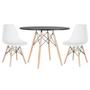 Imagem de Mesa Redonda Eames 100cm Preto + 2 Cadeiras Branco