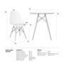 Imagem de Mesa Redonda Eames Com Tampo De Vidro 70 Cm + 4 Cadeiras Eiffel Dsw Roxo