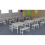 Imagem de Mesa Refeitório 4 Lugares com 2 Bancos Metal Wood Design