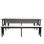 Imagem de Mesa Refeitório 8 Lugares com 2 Bancos Metal Wood Design