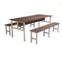 Imagem de Mesa Refeitório 8 Lugares com 2 Bancos Metal Wood Design