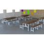 Imagem de Mesa Refeitório 8 Lugares com 2 Bancos Metal Wood Design