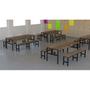 Imagem de Mesa Refeitório 8 Lugares com 2 Bancos Metal Wood Design