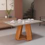 Imagem de Mesa Retangular 4 Lugares 120x80 Com Tampo MDF E Vidro Laqueado Off White