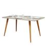 Imagem de Mesa Retangular 4 Lugares Com Pés Palito E Tampo De Vidro MDF