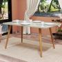 Imagem de Mesa Retangular 4 Lugares Com Pés Palito E Tampo De Vidro MDF
