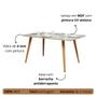 Imagem de Mesa Retangular 4 Lugares Com Pés Palito E Tampo De Vidro MDF