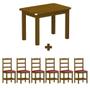 Imagem de Mesa Retangular Com 6 Cadeiras Estofadas Madeira Maciça 160cm Imbuia Vermelho Mormont Shop Jm
