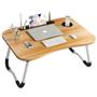 Imagem de Mesa Retangular Dobrável para Notebook com Suporte para Tablet e Copo