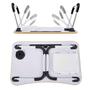 Imagem de Mesa Retangular Dobrável para Notebook com Suporte para Tablet e Copo