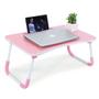 Imagem de Mesa Retangular Dobrável para Notebook com Suporte para Tablet e Copo