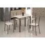 Imagem de Mesa Rio Tampo Granito 100x60cm com 4 Cadeiras Teixeira Marrom Off White Marrom Off White