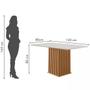 Imagem de Mesa Riviera 12080 COM Vidro LJ Móveis Cor Cinamomo Off White 