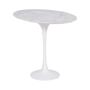 Imagem de Mesa Saarinen Lateral Oval Carrara 57x38cm - Base Branca