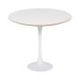 Imagem de Mesa Saarinen Lateral Oval Fórmica Branca 57x38cm - Base Branca