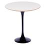 Imagem de Mesa Saarinen Lateral Oval Fórmica Branca 57x38cm - Base Preta