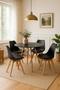 Imagem de Mesa Sala De Jantar 120cm Redonda Eiffel MDF Preto e 4 Cadeiras Leda Preta