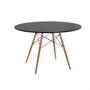 Imagem de Mesa Sala De Jantar 120cm Redonda Eiffel MDF Preto e 4 Cadeiras Leda Preta