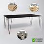 Imagem de Mesa Sala de Jantar Industrial Clips Preta 135x75 com 6 Cadeiras Eiffel Pretas de Ferro Preto