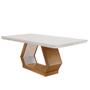 Imagem de Mesa Sala de Jantar Lara 180cm Em MDF e Vidro Com Canto Copo