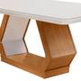Imagem de Mesa Sala de Jantar Lara 180cm Em MDF e Vidro Com Canto Copo