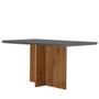 Imagem de Mesa Sala de Jantar Olimpia 120cm Em MDF e Vidro Com Canto Copo